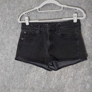 American Eagle Women Shorts 2 Shortie Denim 360 Stretch Smoked‎ Black grunge